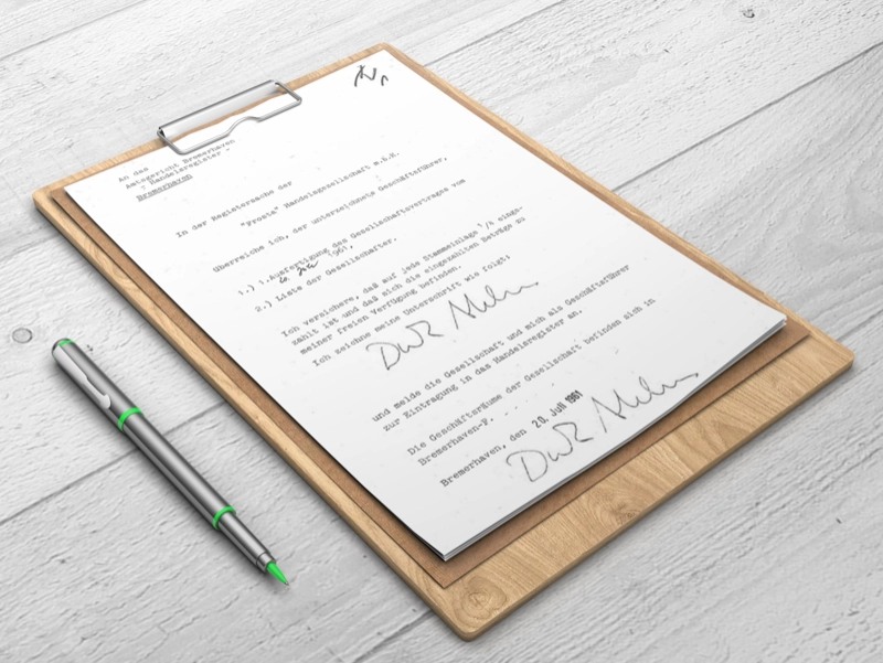 Timeline: Frosta AG Gründungsurkunde